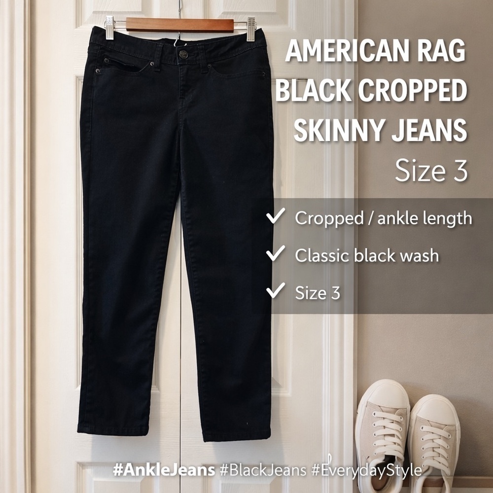 American Rag Black Cropped Jeans (Size 3)